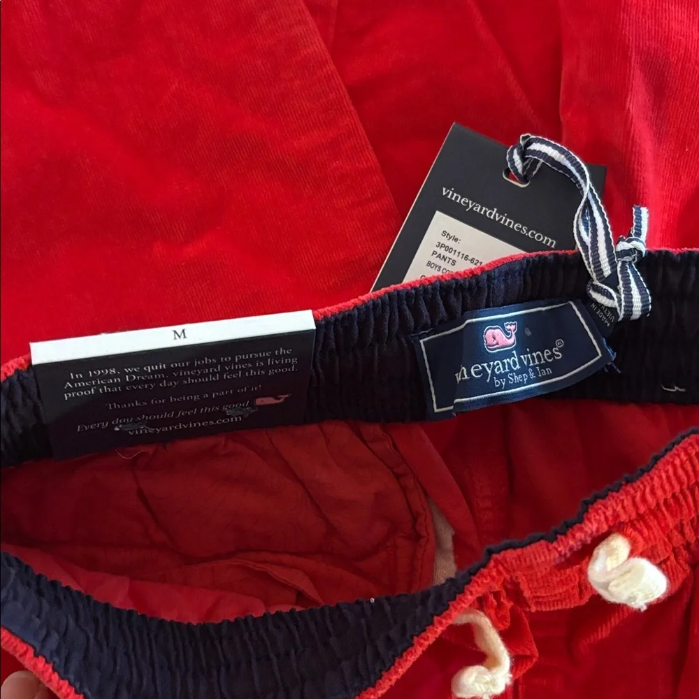Vineyard Vines Red Jetty Corduroy Pants Size M NWT RED VELVET VINEYARD VINES